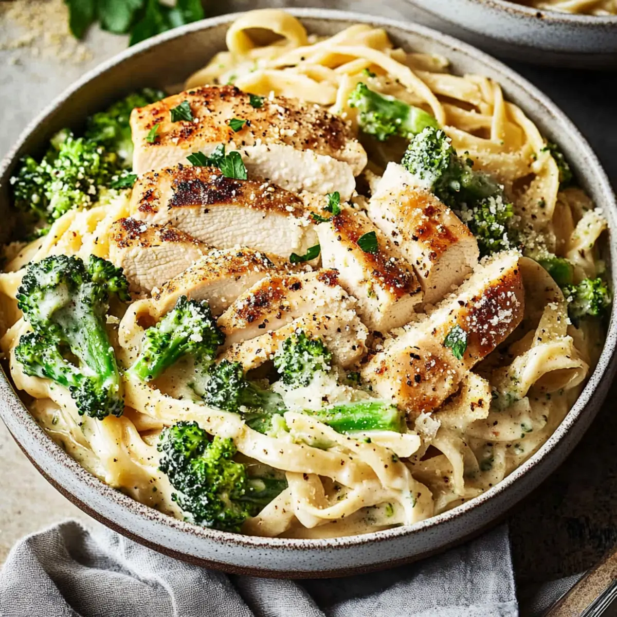 Skinny Chicken Broccoli Alfredo