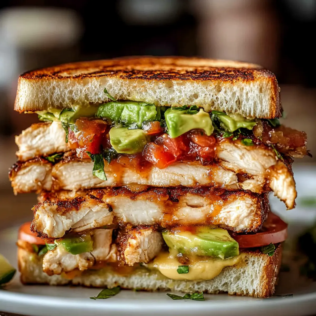The Ultimate Loaded Chicken Avocado Sandwich