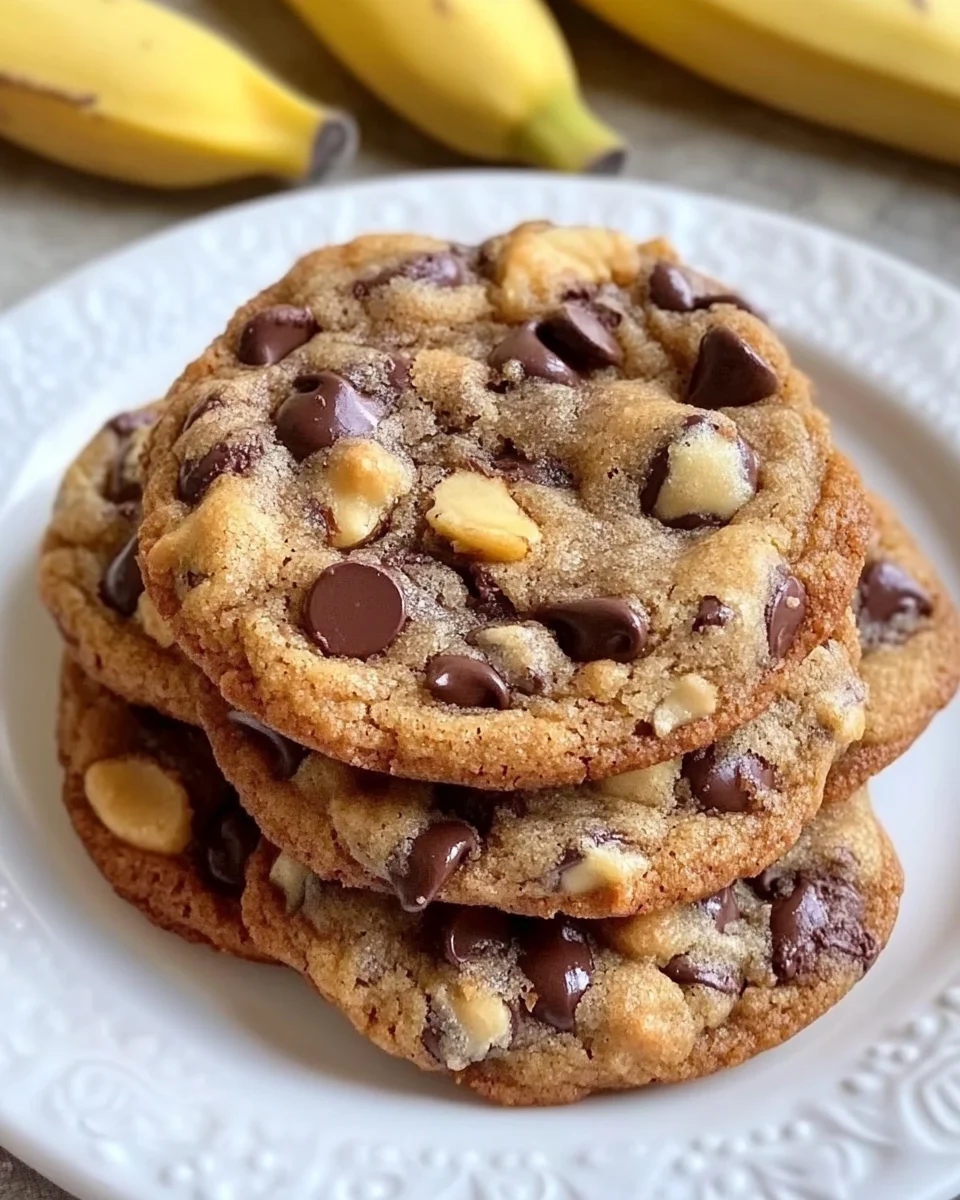 Chewy Banana Bread Chocolate Chip Cookies