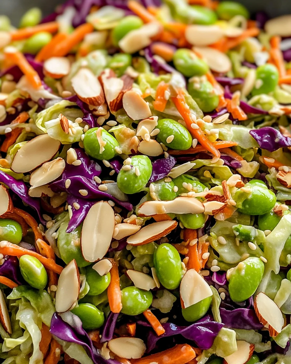Crunchy Cabbage and Edamame Salad with Sesame Ginger Dressing