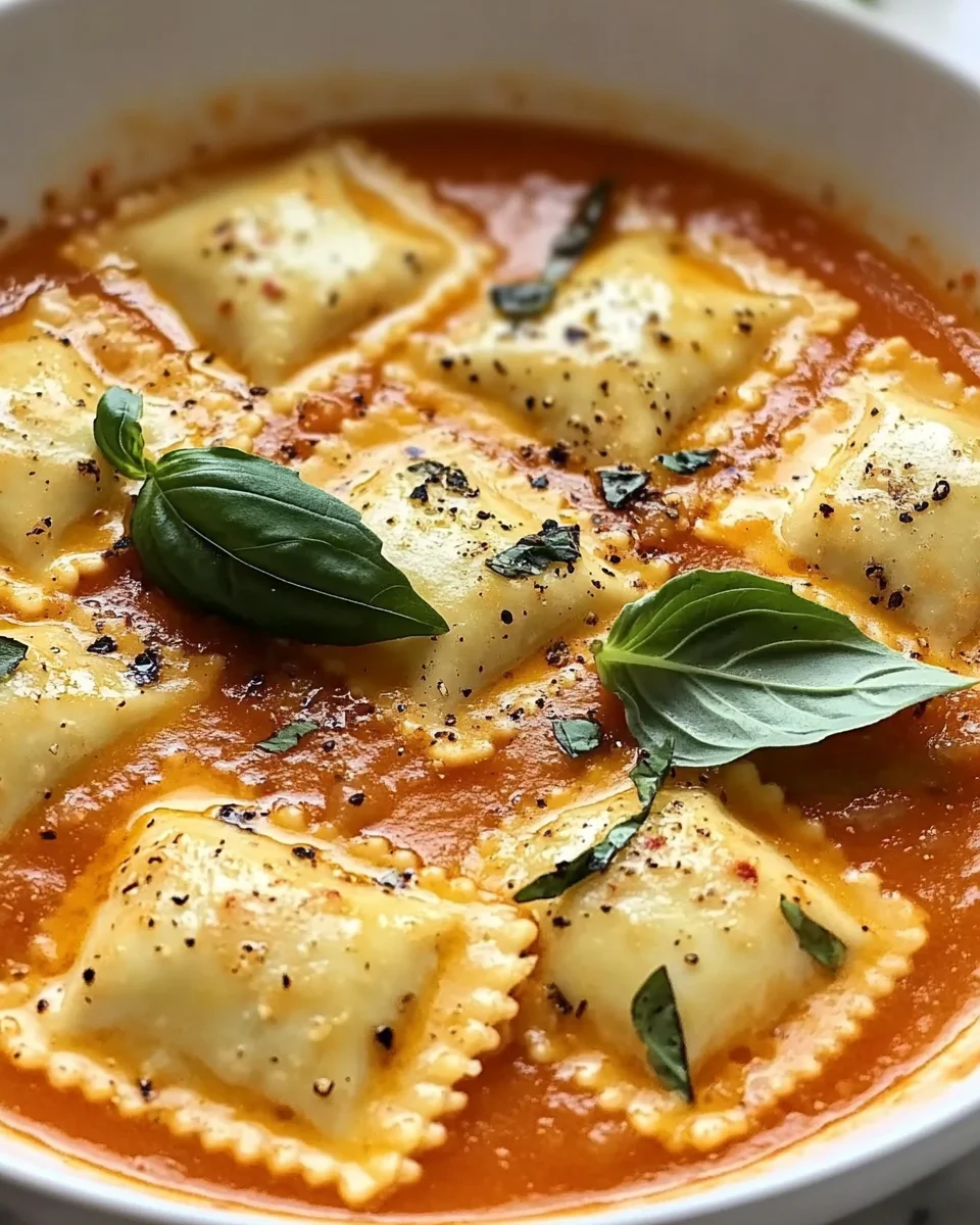 Easy Tuscan Ravioli Soup - theamazingfood