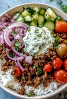 Greek Ground Beef Bowl with Tzatziki Recipe