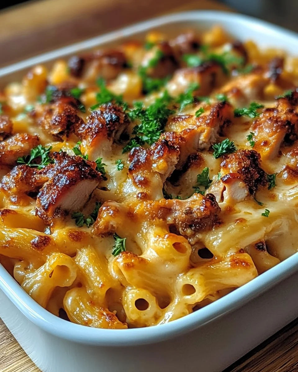 High Protein Honey BBQ Chicken Mac & Cheese