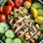 Lemon Herb Grilled Chicken Avocado Salad