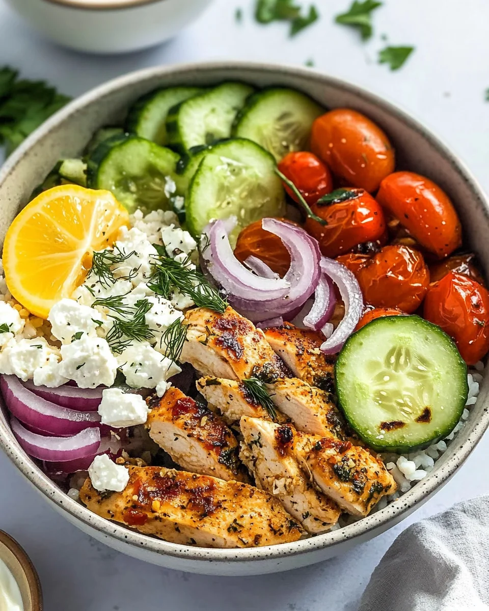 Mediterranean-Inspired Lemon-Dill Chicken Bowls