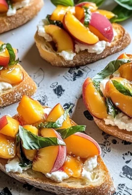 Peach Bruschetta with Goat Cheese and Honey