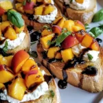 Quick Peach Bruschetta with Whipped Ricotta