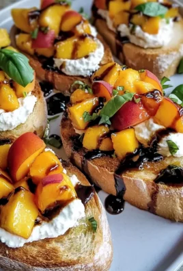 Quick Peach Bruschetta with Whipped Ricotta