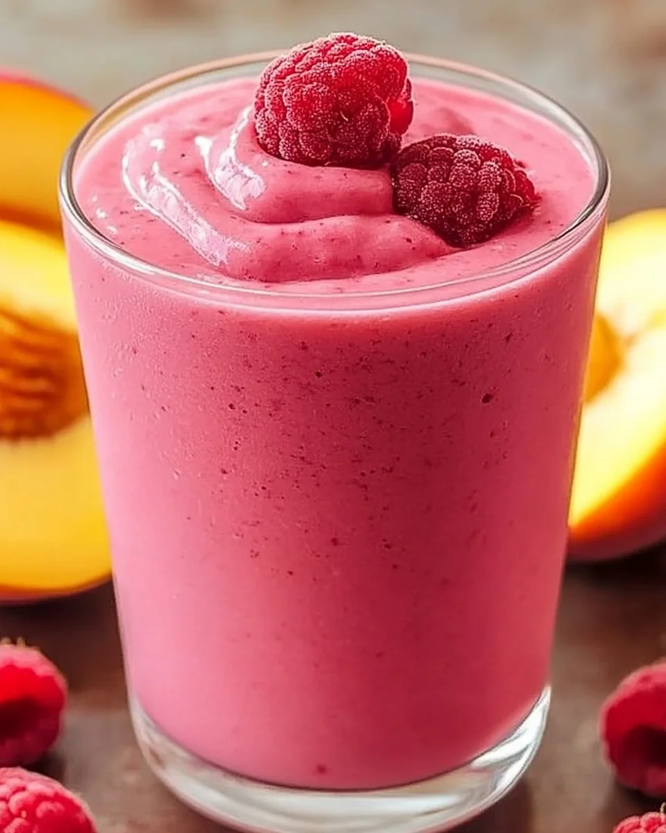 Raspberry Pec Raspberry Peach Smoothie