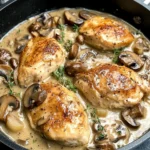 Skillet Chicken and Mushroom Wine Sauce