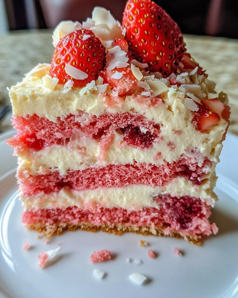 Strawberry Earthquake Cake