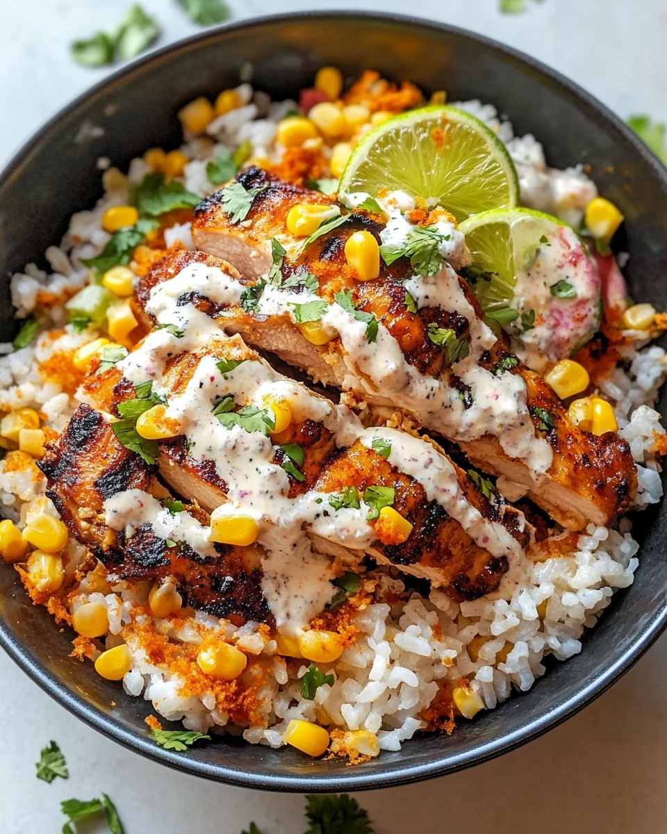 Street Corn Chicken Rice Bowl