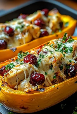 Sweet and Savory Honey Roasted Butternut Squash Stuffed with Chicken
