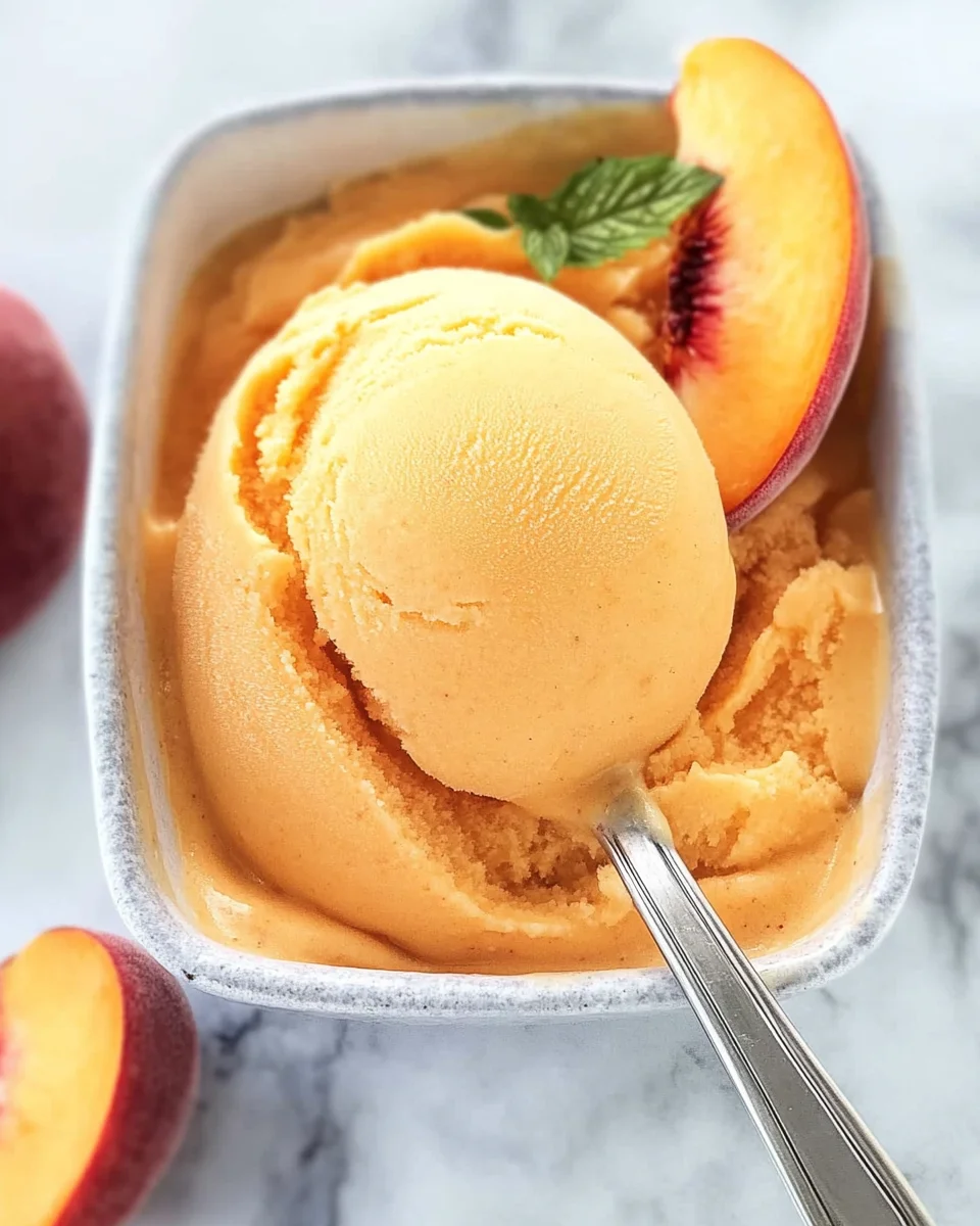 The Best Peach Sorbet Without Ice Cream Maker