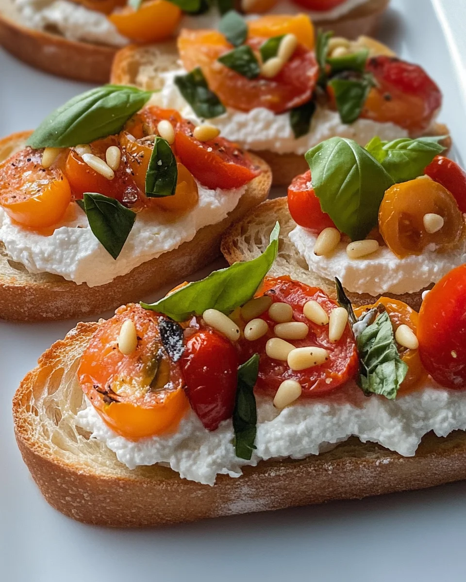 Tomato Crostini with Whipped Feta | Recipes