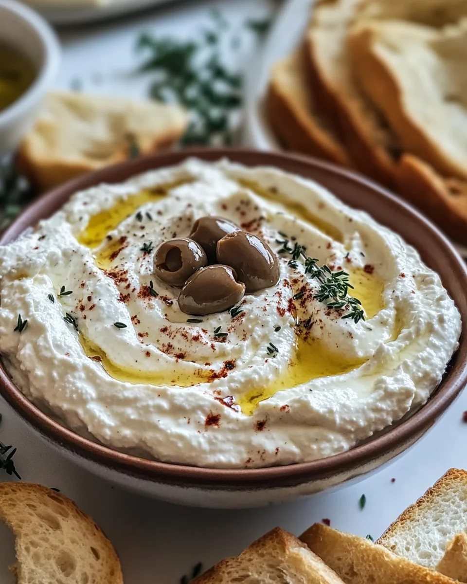 Whipped Feta and Ricotta Dip with Roasted Garlic