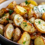 crispy garlic roasted potato salad