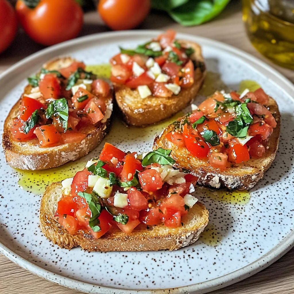 Bruschetta mit Tomaten und Knoblauchöl