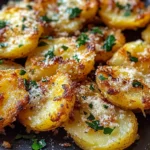 Crispy Garlic Butter Parmesan Smashed Potatoes
