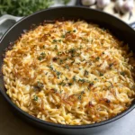 French Onion Orzo Bake