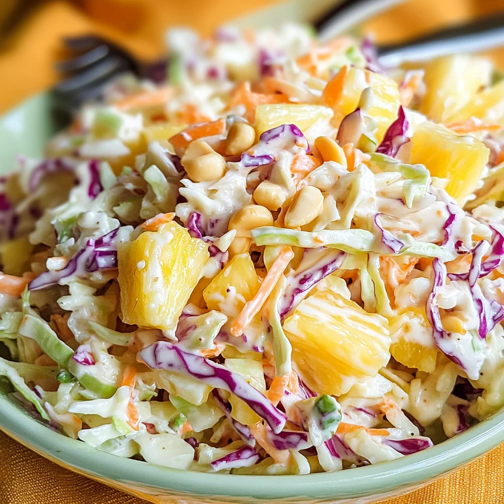 Hawaiian Pineapple Coleslaw without Mayonnaise