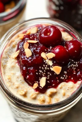 Healthy Overnight Oats with Cherry Chia Seed Jam