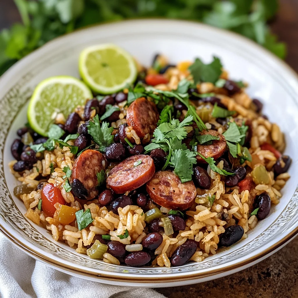 Hearty Black Beans and Rice with Sausage