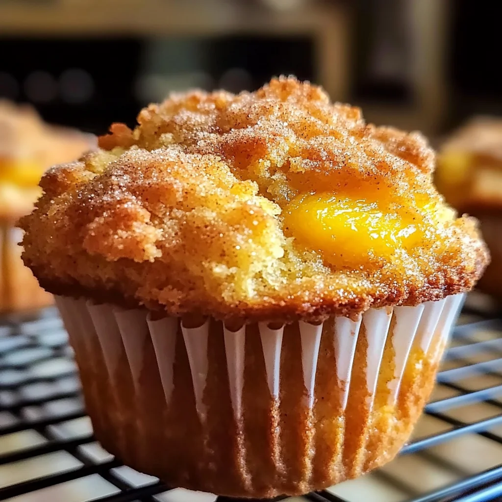 Homemade Peach Cobbler Muffins