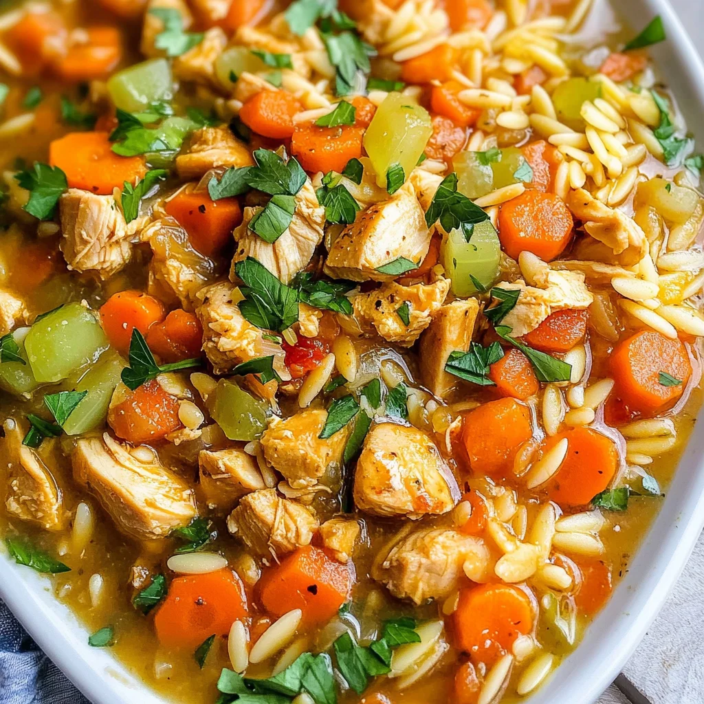 Lemon Chicken Orzo Soup