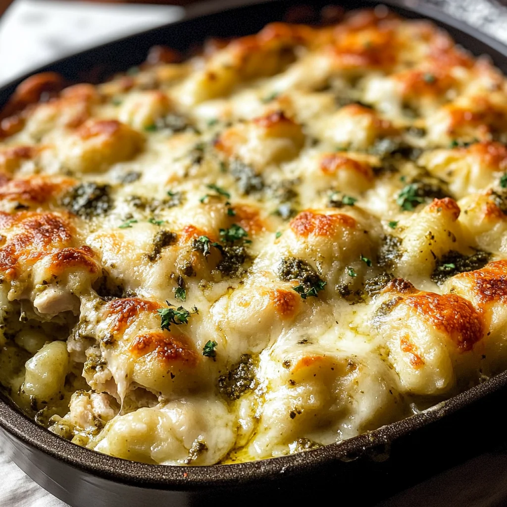 Pesto Chicken Gnocchi Bake