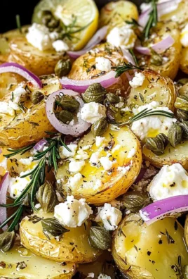 Quick smashed Greek potatoes with feta and rosemary