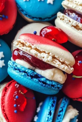 Red, White, & Blue Cherry Cheesecake Macarons