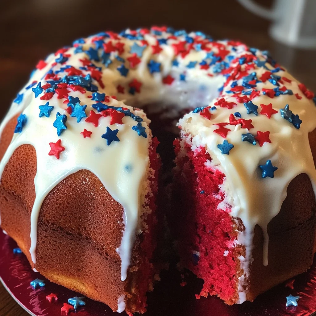 Red, White, and Blue Bundt Cake