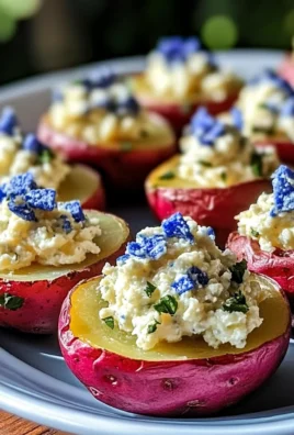 Red, White, and Blue Deviled Potatoes