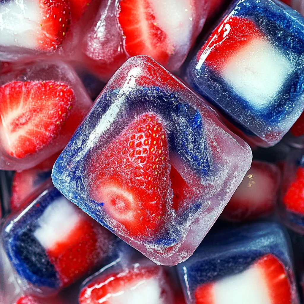 Red, White, and Blue Ice Cubes