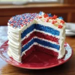 Red, White and Blue Layered Flag Cake