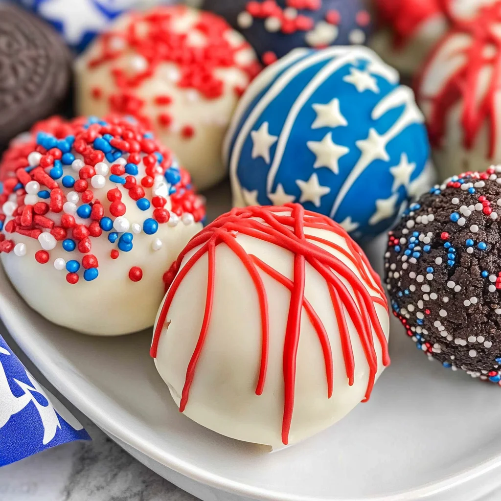 Red White and Blue Oreo Balls