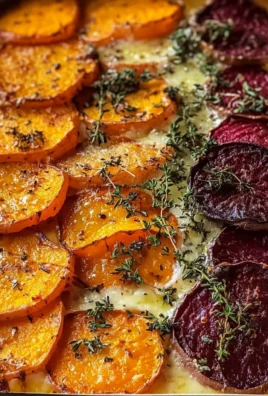 Root Vegetable Gratin with Sweet Potatoes, Parsnips, and Beets