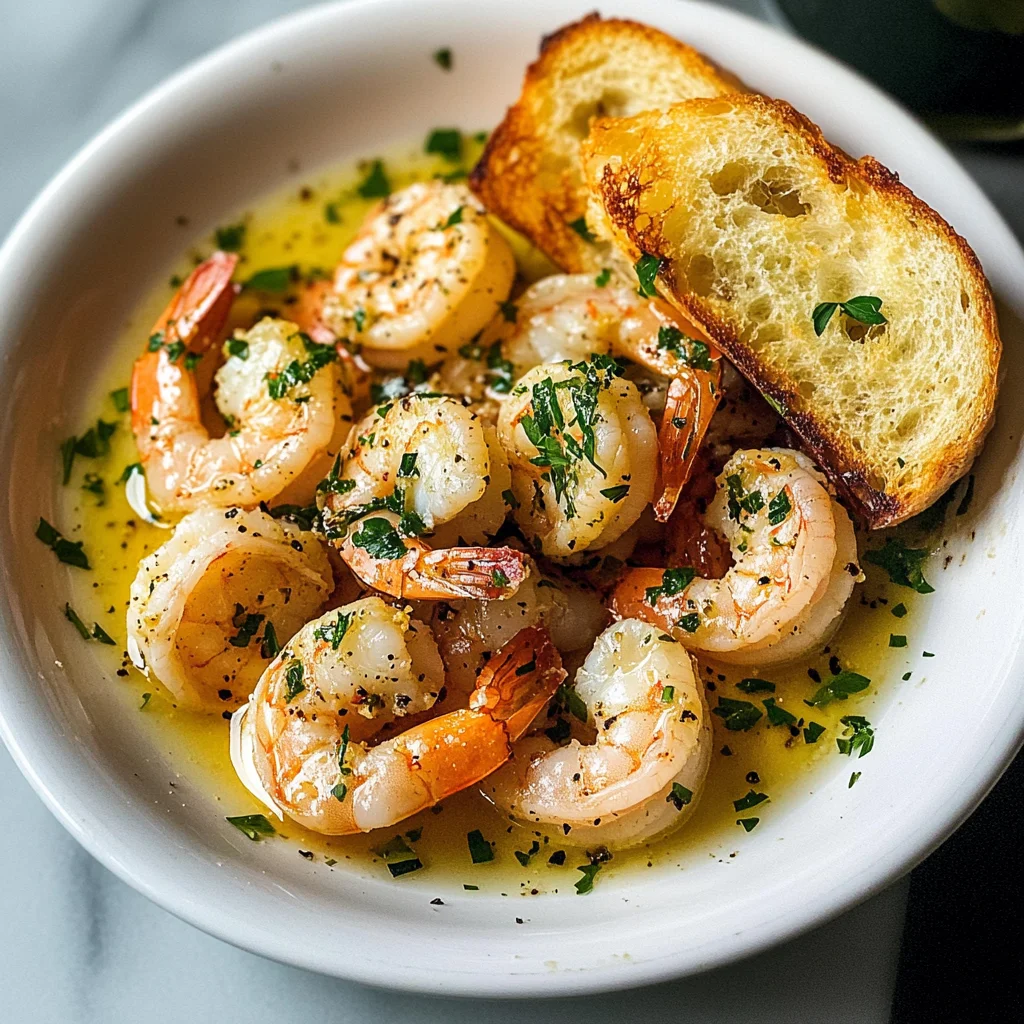 Shrimp Scampi Bowls with Garlic Bread