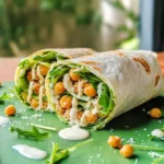 Smashed Chickpea Caesar Wraps