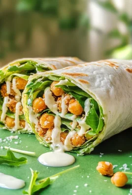 Smashed Chickpea Caesar Wraps