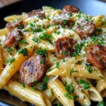 Bold Creamy Garlic Butter Cajun Parmesan Sausage Pasta