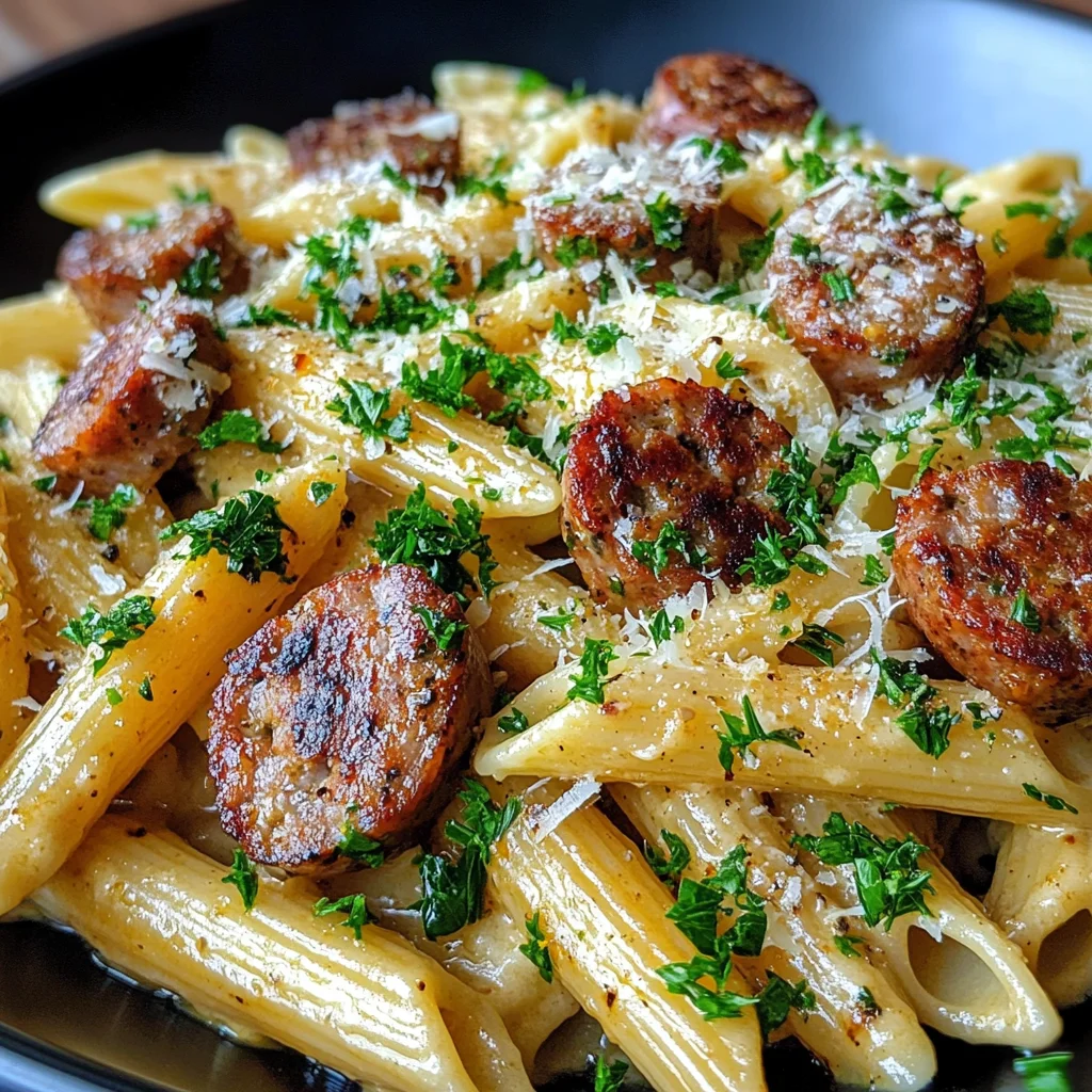 Bold Creamy Garlic Butter Cajun Parmesan Sausage Pasta