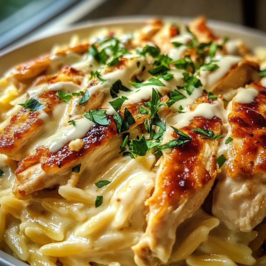 Creamy Bold BBQ Ranch White Cheddar Chicken Orzo