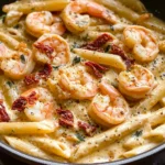 Creamy Mozzarella Shrimp Pasta