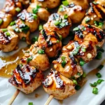 Easy Grilled Asian Chicken Skewers with Honey Garlic Sauce