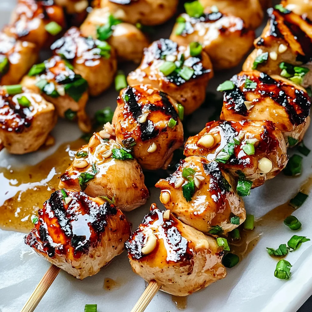 Easy Grilled Asian Chicken Skewers with Honey Garlic Sauce