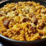One-Skillet Creamy Smoky BBQ Chicken & Sausage Pasta