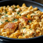 One-Skillet Creamy Spicy Ranch Chicken & Pasta