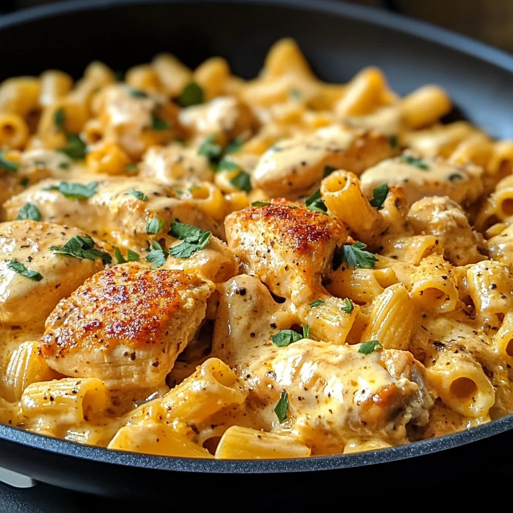 One-Skillet Creamy Spicy Ranch Chicken & Pasta